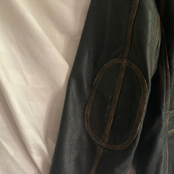 Andrew Marc, mens, medium, brown leather motorcycle jacket - Picture 6 of 16